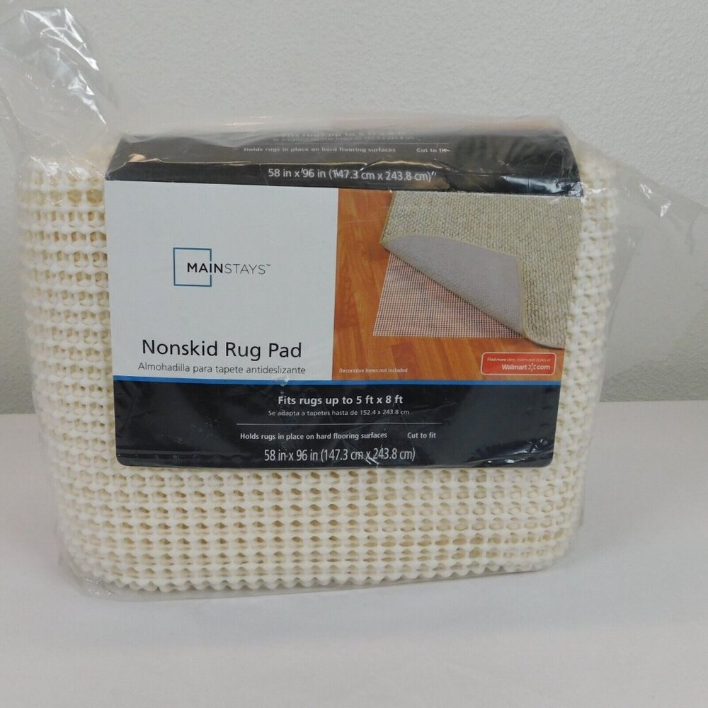 Mainstays Nonskid Rug Pad Fits Rugs Up To 5 ft x 8 ft Cut to Fit New in Package